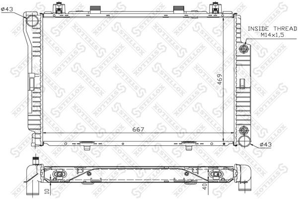 радиатор системы охлаждения! АКПП\ MB W140 3.0TD/3.5TD 92> 10-25295-SX STELLOX