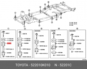 подушка крепления кабины!\ Toyota Hilux Vigo/Fortuner 52201-0K010 TOYOTA