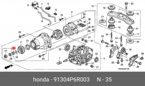 Манжета уплотнительная 91304P6R003 HONDA