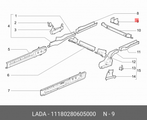 Проушина ВАЗ-1118 буксирная АвтоВАЗ 11180-2806050-00 LADA VAZ