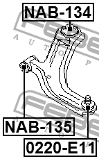 Опора шаровая NISSAN MICRA/MARCH K12 2002-2010 0220-E11 0220-E11 FEBEST