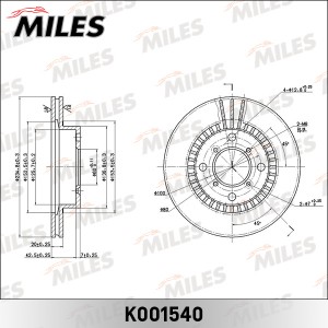 Диск тормозной передний D235мм. SUZUKI BALENO 1.3-1.6 95-02 (TRW DF4117) K001540 K001540 MILES