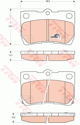 Колодки задние LEXUS GS300-460 (_S19_), IS II (_E2_) GDB3399 GDB3399 TRW