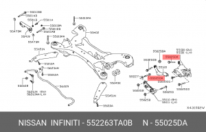 болт развальный!\ Nissan 55226-3TA0B NISSAN