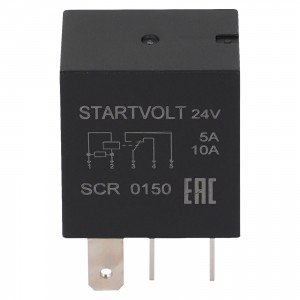 Реле 24V 10A 5 конт. для а/м Volvo/MAN/DAF (без кроншт., с резист.) (SCR 0150) SCR 0150 START VOLT