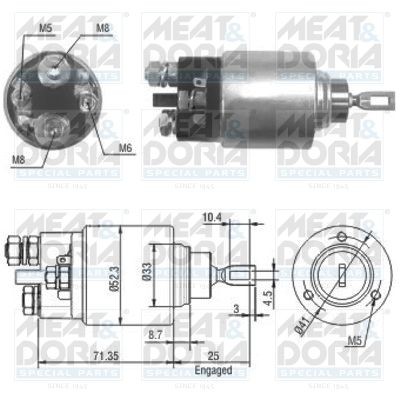 Реле втягивающее BMW 3 (E36,E46),5 (E34,E39) MEAT&DORIA 46075 MEAT DORIA