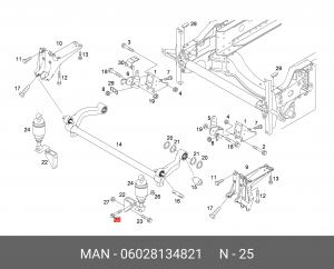 Стопорный винт с 6-гран. гол. M12X1,5X80 06028134821 MAN