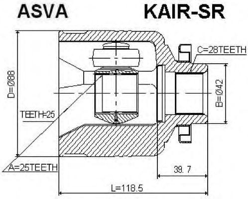ШРУС ВНУТРЕННИЙ ПРАВЫЙ [12] KAIRSR KAIR-SR ASVA
