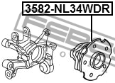 Ступица задняя 3582-NL34WDR FEBEST