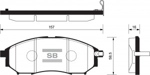 Колодки тормозные NISSAN MURANO/PATHFINDER/QASHQAI/RENAULT KOLEOS передние SP124 SP1249 SANGSIN