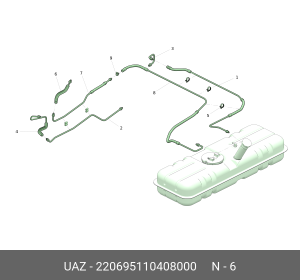 Трубка топливная УАЗ-3909 слива топлива (ОАО УАЗ) 220695110408000 UAZ UAZ