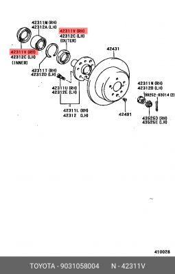 Сальник полуоси TOYOTA 90310-58004 90310-58004 TOYOTA