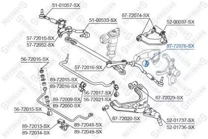 сайлентблок пер. моста пер.+зад.!\ Mitsubishi L300 4WD 86-94/Pajero 91-01 87-72076-SX STELLOX