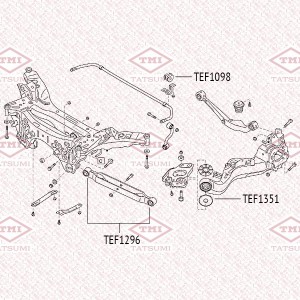 Сайлентблок заднего продольного рычага NISSAN X-Trail 07- TEF1351 TEF1351 TATSUMI