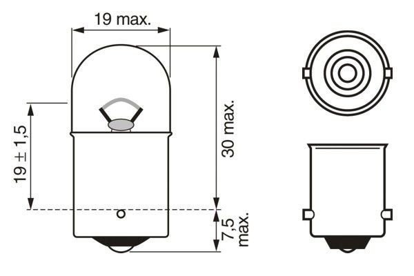 Лампа 12V R5W BA15s блистер (2шт.) Pure Light BOSCH 1987301022 BOSCH