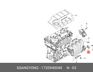 Датчик давления SSANGYONG Actyon (12-) (G20D) во впускном коллекторе OE 1720940048 SSANG YONG