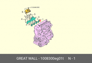 Прокладка коллектора GREAT WALL Hover H6 выпускного OE 1008300-EG01T GREAT WALL