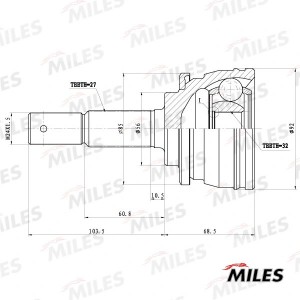 ШРУС наружный NISSAN PRIMERA P10 1.8-2.0 85-96 (GKN 302015) GA20325 GA20325 MILES