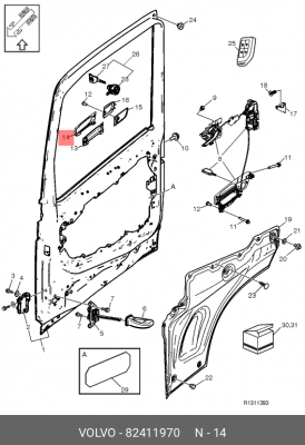 ручка двери! внешняя левая \ VOLVO 82411970 VOLVO