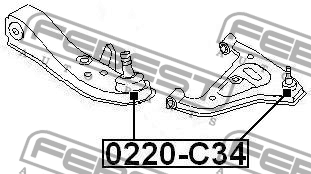 Опора шаровая NISSAN SKYLINE 89-02 0220-C34 0220-C34 FEBEST