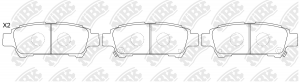 Колодки тормозные TOYOTA Avensis Verso (01-09),Previa (00-) задние (4шт.) NIBK PN1449 NIBK
