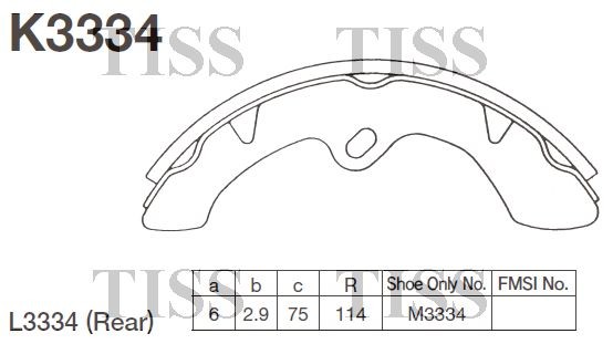 Колодки тормозные барабанные K3334 K3334 MK KASHIYAMA