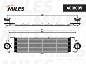 Интеркулер (паяный) VW TRANSPORTER / MULTIVAN 1.9D-2.5D 03-09 ACIB005 ACIB005 MILES