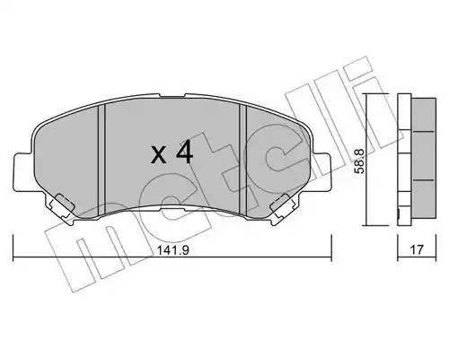 колодки дисковые передние!\ Nissan Qashqai/X-trail 1.6-2.5i/1.5-2.0dCi 07> 2207920 METELLI
