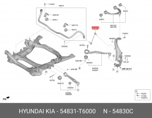 Стойка стабилизатора HYUNDAI GV80 (20-) переднего правая OE 54831T6000 HYUNDAI KIA