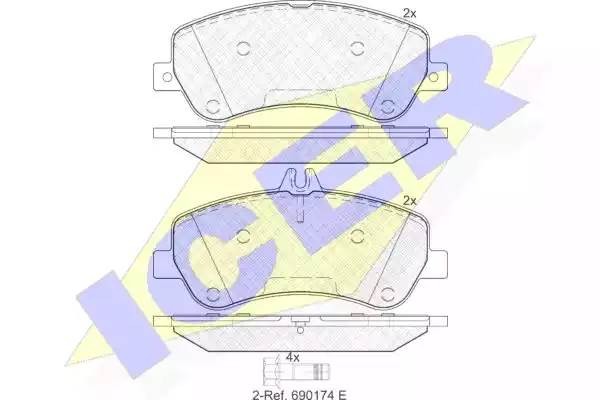 181917 колодки дисковые передние!\ MB X204 3.0/3.2CDI/3.5CDI 08> 181917 ICER