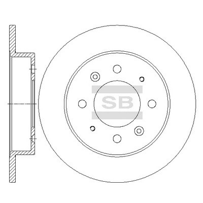 Диск тормозной KIA CERATO 1.5-2.0 04- задний SD2041 SD2041 SANGSIN
