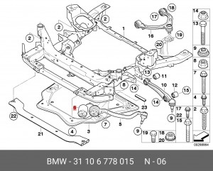 сайлентблок рычага переднего!\ BMW X5 E70/X6 E71/E72 07> 31 10 6 778 015 BMW