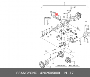 Сальник SSANGYONG Kyron (05-),Musso,Korando хвостовика заднего моста (39.42х80.2 4202505000 SSANG YONG