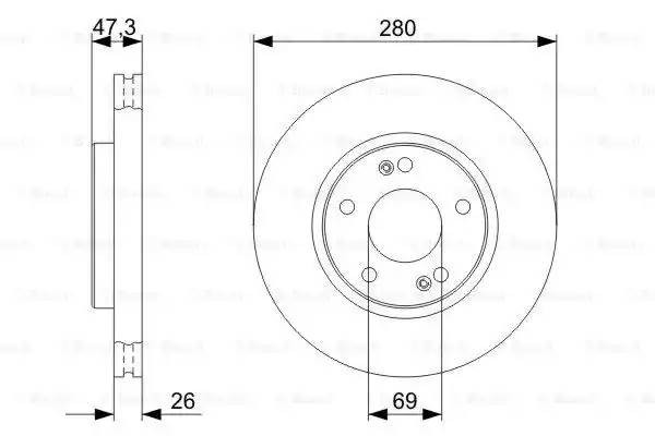 KIA SPORTAGE (2004-2010) 280 мм 0 986 479 368 BOSCH