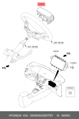 ПНЕВМОПОДУШКА БЕЗОПАСНОСТИ С СИСТЕМОЙ НАДУВАНИЯ 56900-A0000TRY 56900A0000TRY HYUNDAI KIA