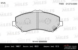 Колодки тормозные передние (Смесь CERAMIC серия PRO) CHRYSLER VOYAGER/JEEP CHERO E500550 MILES