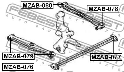 Сайлентблок задн подвески MAZDA 323 BG 1989-1994 MZAB-077 MZAB-077 FEBEST