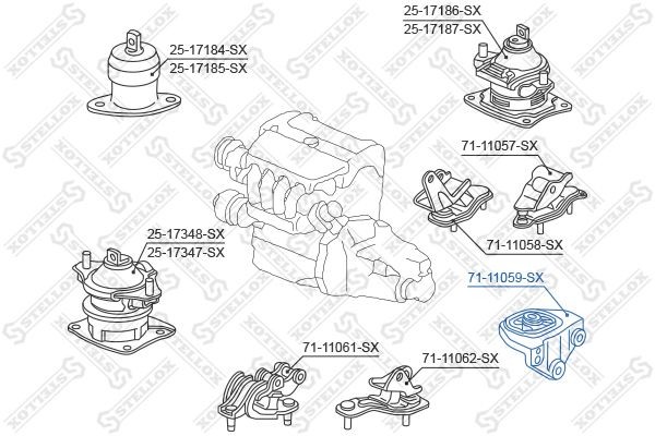 опора КПП !\Honda Accord 02-08 71-11059-SX STELLOX