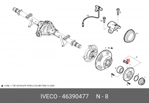 болт колесный! M18x1.5x65\IVECO Daily II 99-> 46390477 IVECO