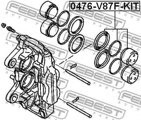 Поршень тормозного суппорта 0476-V87F-KIT 0476-V87F-KIT FEBEST