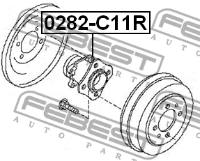 Ступица задняя NISSAN TIIDA C11 2005-2012 0282-C11R 0282-C11R FEBEST