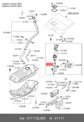 Насос топливный HYUNDAI ix55 (08-) OE 31111-3L000 HYUNDAI KIA