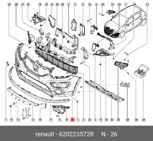 бампер передний!\ Renault 620223572R RENAULT