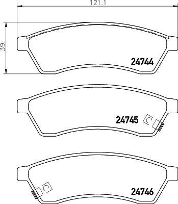 Колодки тормозные CHEVROLET Epica (05-),Evanda (02-),Magnus (99-) задние (4шт.)  MDB3020 MINTEX