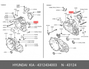 Клапан HYUNDAI Porter КПП предохранительный OE 4312434003 HYUNDAI KIA