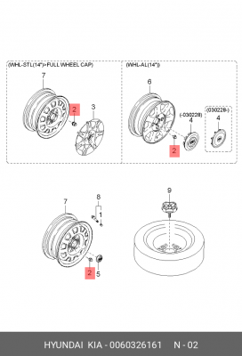 Гайка колесная KIA RIO/SPECTRA/CARNIVAL/CLARUS литой диск M12*1.5 00603-26161 0060326161 HYUNDAI KIA