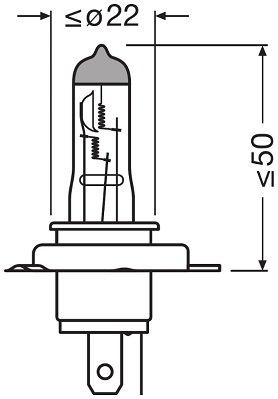 Лампа 12V H19 60/55W PU43t-3 OSRAM 64181L OSRAM