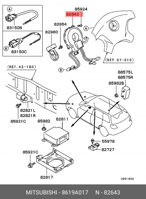 ПРУЖИНА ДАТЧИКА ПОДУШКИ БЕЗОПАСНОСТИ 8619A017 8619A017 MITSUBISHI
