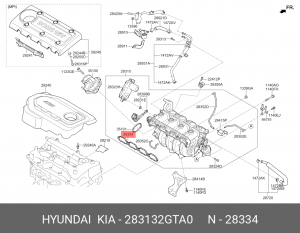 Прокладка впускного коллектора двигателя 283132GTA0 283132GTA0 HYUNDAI KIA
