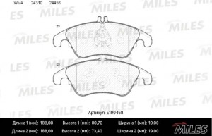 Колодки тормозные передние (Смесь Semi-Metallic) MERCEDES W204/W212 (спорт) (TRW E100458 MILES